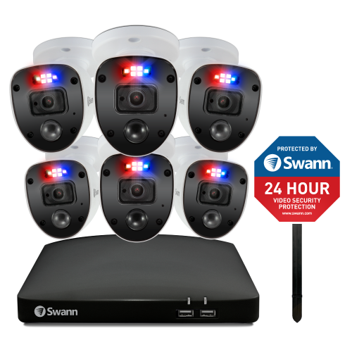 Home 6 Camera 8 Channel 1080p Full HD DVR Security System with Yard Stake