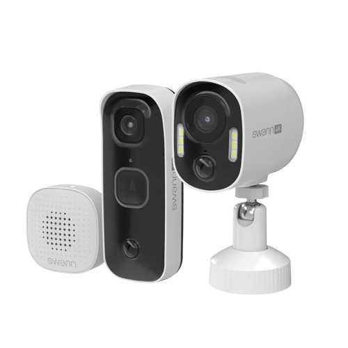 Xtreem4K Wireless Security Camera with SwannBuddy4K Video Doorbell | SWIFI-4KBUDXTRM