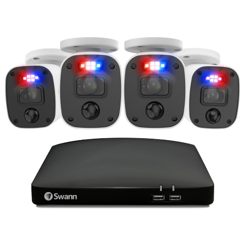 Home 4 Camera 4 Channel 1080p Full HD DVR 64GB SD Card Security System with Mic | SODVK-446854MQB